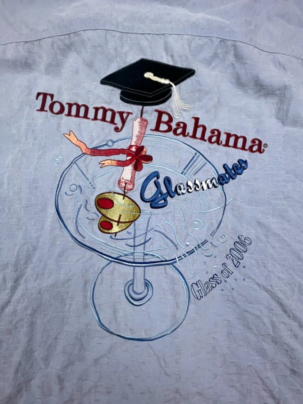 Tommy Bahama GLASSMATES GLASS OF 2006 ALL SILK Camp Shirt Aloha Hawaiian Men’s